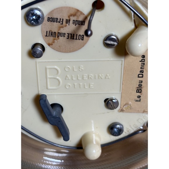 VTG BOLS Glass Ballerina Music Box Le Bleu Danube Germany Dancer - Picture 9 of 9